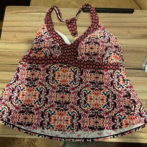 Merona Tankini Swimsuit Top‎ Pink Multicolor